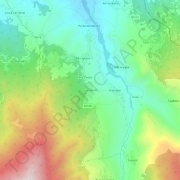 Mappa topografica Garadassi, altitudine, rilievo