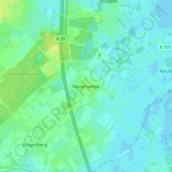 Mappa topografica Neuenwege, altitudine, rilievo