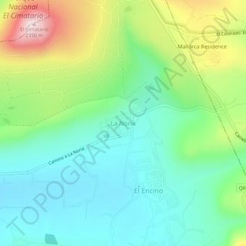 Mappa topografica La Noria, altitudine, rilievo