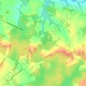 Mappa topografica Guillemets, altitudine, rilievo