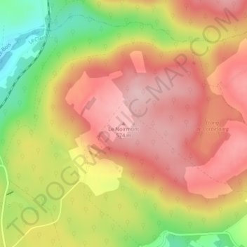 Mappa topografica Le Noirmont, altitudine, rilievo