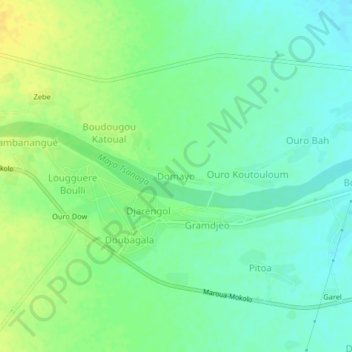 Mappa topografica Domayo, altitudine, rilievo