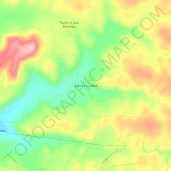 Mappa topografica Santa Catarina, altitudine, rilievo