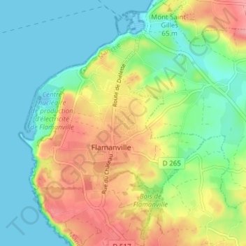Mappa topografica Cités du Valtac, altitudine, rilievo