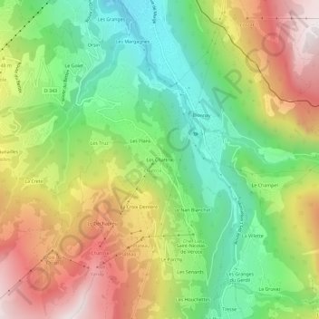 Mappa topografica Les Chattrix, altitudine, rilievo