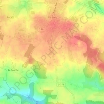 Mappa topografica Clamart, altitudine, rilievo