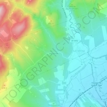 Mappa topografica Agicampe, altitudine, rilievo