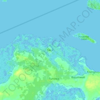 Mappa topografica Faza, altitudine, rilievo