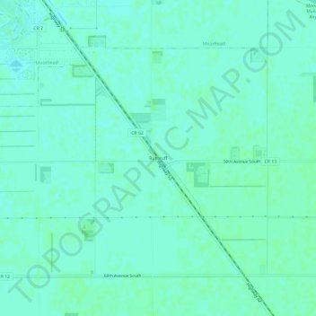 Mappa topografica Ruthruff, altitudine, rilievo