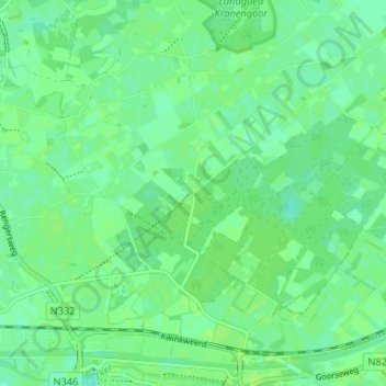 Mappa topografica Exel, altitudine, rilievo