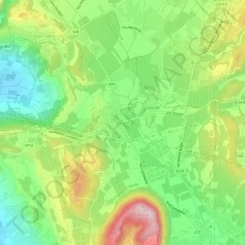 Mappa topografica Albarè, altitudine, rilievo