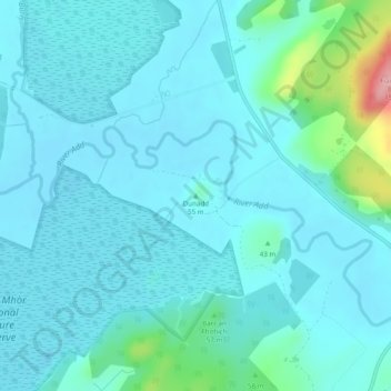 Mappa topografica Dunadd, altitudine, rilievo