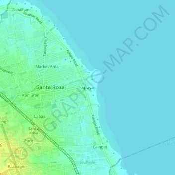 Mappa topografica Aplaya, altitudine, rilievo