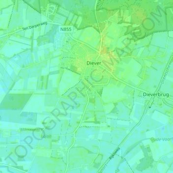 Mappa topografica Oldendiever, altitudine, rilievo