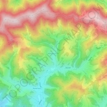 Mappa topografica Hintereschbach, altitudine, rilievo