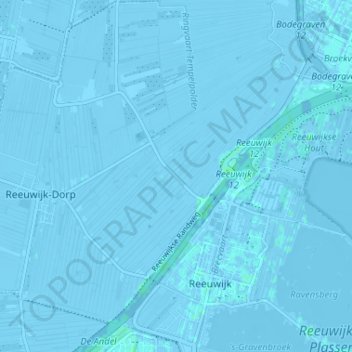 Mappa topografica Oud-Reeuwijk, altitudine, rilievo