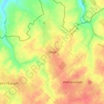 Mappa topografica Othée, altitudine, rilievo