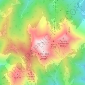 Mappa topografica Viadotto Pantanelle, altitudine, rilievo