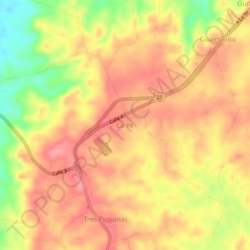 Mappa topografica La Ye, altitudine, rilievo