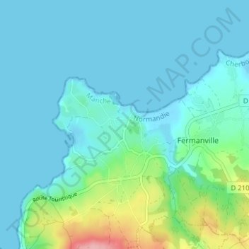 Mappa topografica Inglemare, altitudine, rilievo