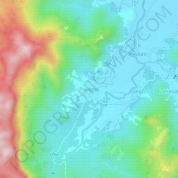 Mappa topografica Payapag, altitudine, rilievo