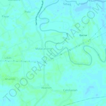 Mappa topografica Malacanang, altitudine, rilievo