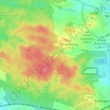 Mappa topografica Forsthaus Eduardspring, altitudine, rilievo
