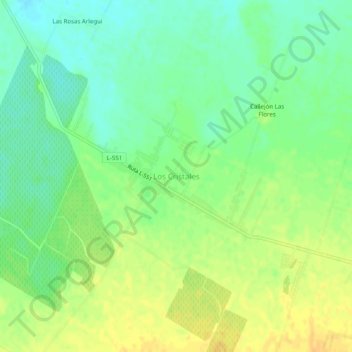 Mappa topografica Los Cristales, altitudine, rilievo
