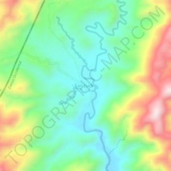 Mappa topografica San Isidro, altitudine, rilievo