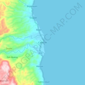 Mappa topografica Catmon, altitudine, rilievo