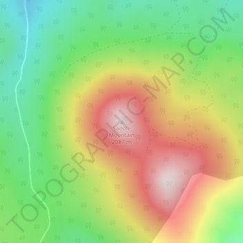 Mappa topografica Saddle Mountain, altitudine, rilievo