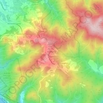Mappa topografica Castellaccio, altitudine, rilievo