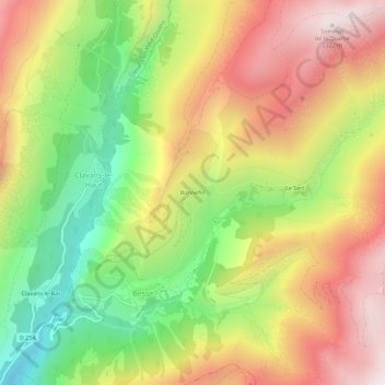 Mappa topografica Bonnefin, altitudine, rilievo