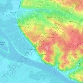 Mappa topografica Pastissey, altitudine, rilievo