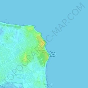 Mappa topografica Phare des Dames, altitudine, rilievo