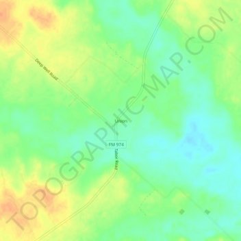 Mappa topografica Union, altitudine, rilievo