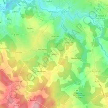 Mappa topografica Fargetas, altitudine, rilievo