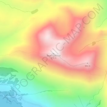 Mappa topografica Beinn Sgritheall, altitudine, rilievo