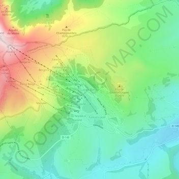Mappa topografica Super Besse, altitudine, rilievo
