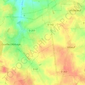 Mappa topografica Le Mesnil Roux, altitudine, rilievo