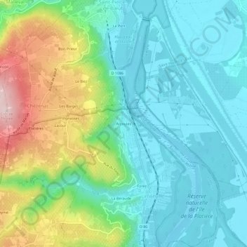 Mappa topografica Arcoules, altitudine, rilievo