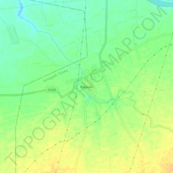 Mappa topografica Bagadu, altitudine, rilievo