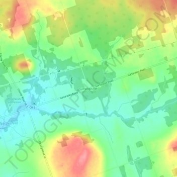 Mappa topografica Campbellcroft, altitudine, rilievo