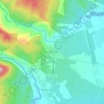 Mappa topografica Maison-Pieraggi, altitudine, rilievo
