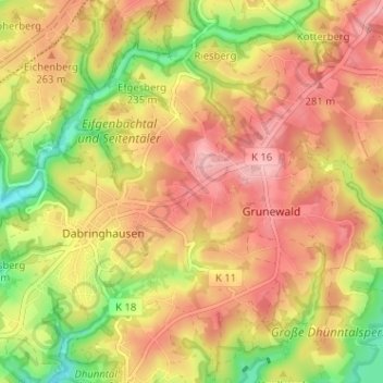 Mappa topografica Arnzhäuschen, altitudine, rilievo