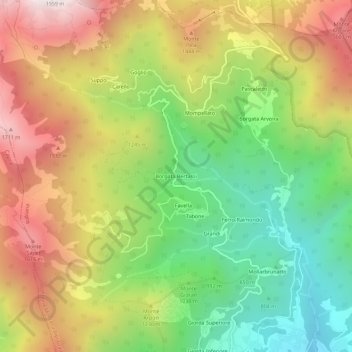 Mappa topografica Borgata Bertassi, altitudine, rilievo