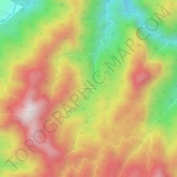 Mappa topografica Palestina, altitudine, rilievo