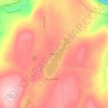 Mappa topografica Walker Lake, altitudine, rilievo