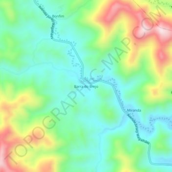 Mappa topografica Barra do Brejo, altitudine, rilievo