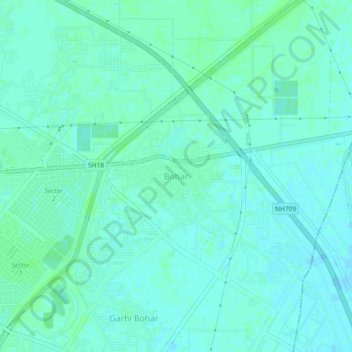 Mappa topografica Bohar, altitudine, rilievo